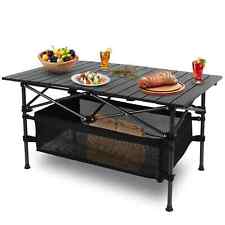 Folding Camping Table Portable Aluminum Roll-up Picnic BBQ Desk Outdoor Party