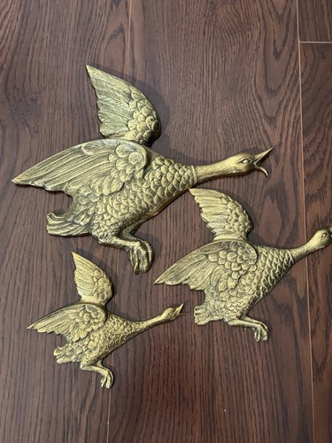 Brass flying ducks wall - brass,
