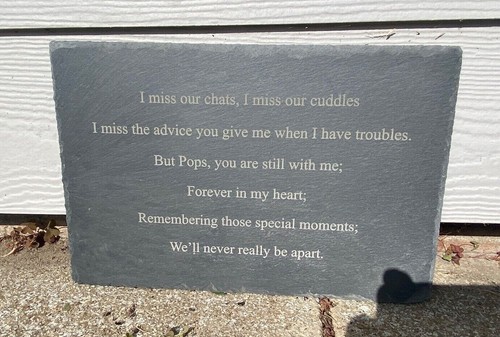 Personalised slate memorial - personalised,