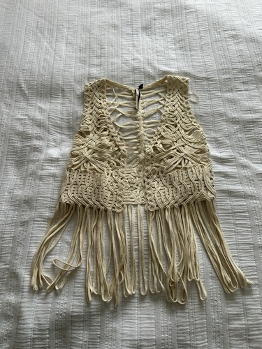 Vintage topshop ivory macrame - vintage,