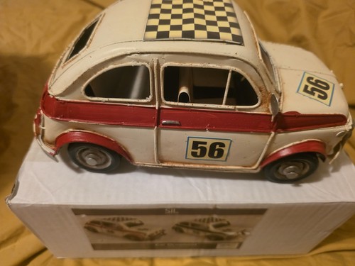 Vintage style white fiat 500 - white,