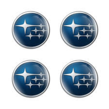 Subaru Domed Stickers 4p Decals Resin Rim Badge Wheel Center Caps 15- 100mm