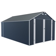 12'x20' Metal Storage Shed Outdoor Garage Shed with 2 Doors & 4 Vents for Car