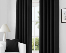 Blackout Curtains Eyelet Ring Top Or Pencil Pleat Thermal Ready made 2 Tie Backs