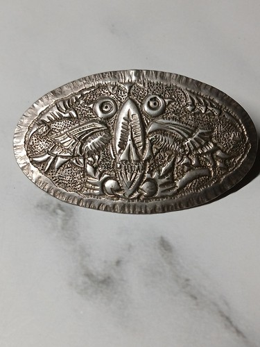 Vintage pewter bird - brooch, pin