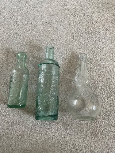 Antique vintage glass bottles - vintage,