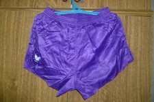 Erima Football Sport Shorts 80s 1980s 90s Nylon Polyamid Purple Men Size 7 (XL)