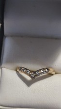Gold Hallmarked Diamond Wishbone Ring