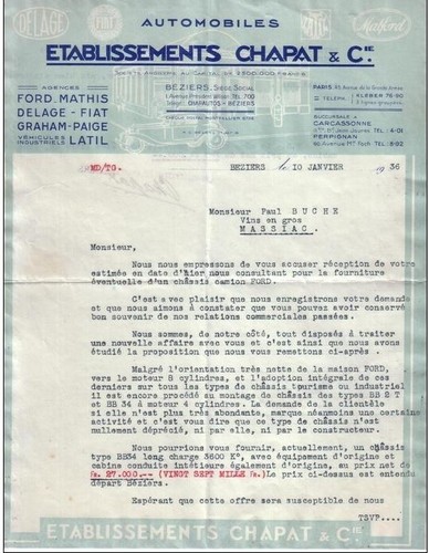 Beziers letter chapat cie - -,