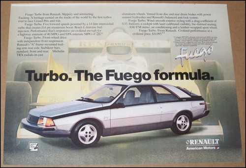 1983 renault fuego turbo print - 1983,