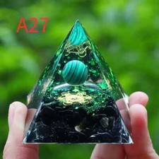 Orgonite Pyramid Amethyst Peridot Healing Crystal Energy Orgone EMF Protection
