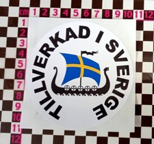 100mm Round Made in Sweden Sticker - Saab Volvo Amazon P1800 900 99 9000 Turbo