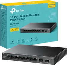 Tp-Link LS1210GP 10-Port Gigabit Desktop with 8-Port Poe+ Switch , 1X Gigabit SF
