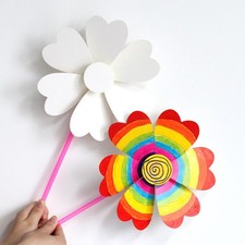12 Pcs Painting Paper Windmill