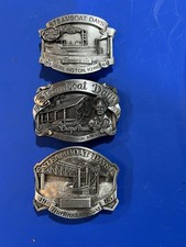 Vintage Steam Boat Days Pewter Belt Buckle, Burlington, IA. Lot Of 3