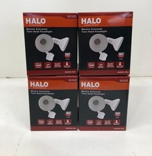 LOT OF 4 Halo Motion Activated Twin Head Floodlight MS185RW White 180 Degree
