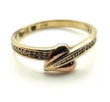 9ct Rose Gold Diamond Clogau Ring WELSH Yellow Gold Clogau Diamond Heart Ring