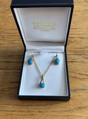 9ct yellow gold turquoise - yellow,