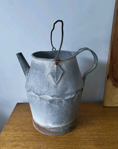 Vintage galvanised watering - galvanised,