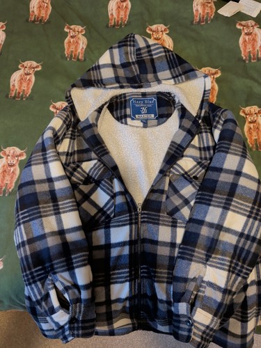 Hazy blue hooded - blue, lumberjack