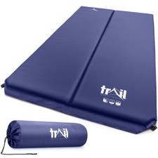 Double Camping Mat Self Inflating Inflatable Roll Mattress Extra Thick 5cm Trail