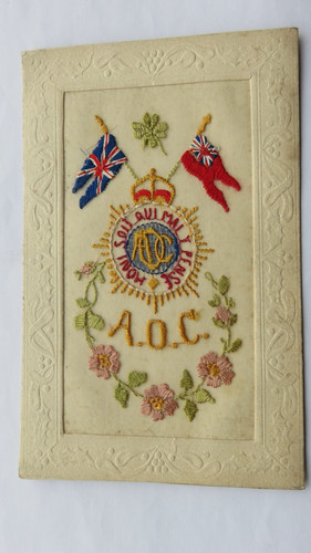 Postcard ww1 silk army - postcard,
