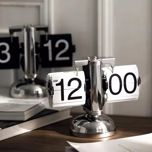 Vintage flip down desk clock - down,