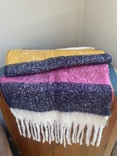 Accessorize Blanket Scarf Multi Colour Block Stripes  Tassled Wrap Soft Bnwt