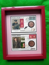 IRA Michael Collins+ Daniel Breen+ Memorabilia Coin Card,Framed, IRA, History