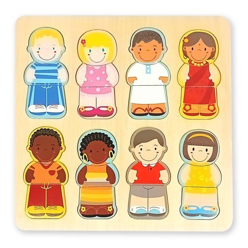 Multicultural wooden jigsaw - multicultural,
