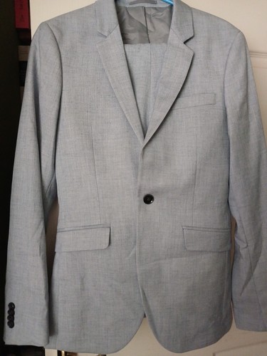 Mens blue polyester linen - polyester, &