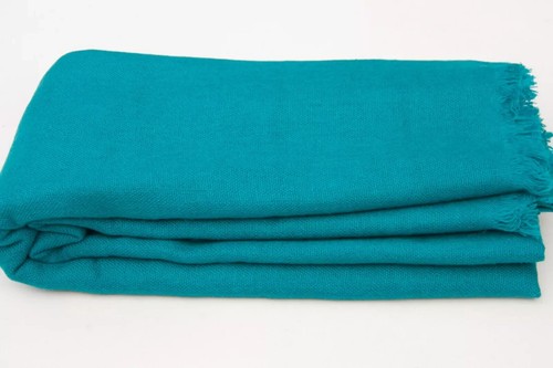 Teal blue cashmere shawl - teal,