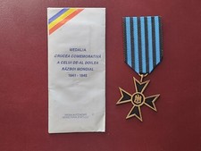 ROMANIA  VETERAN  WWII COMMEMORATIVE CROSS MEDAL OF THE SECOND WORLD WAR 1941-44
