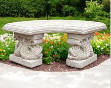 Garden Bench Decorated With Koi Carp