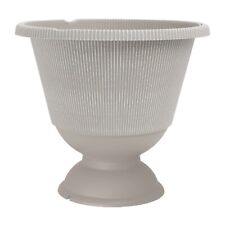 Plastic Round Grey Urn Plant Pot 34cm Outdoor 9.5L Garden Patio Planter Cover