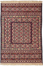 200 x 131cm Vintage Handmade Afghan Carpet Kilim Soumak Fine Oriental Wool Rug