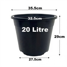 20 Litre Black Plant Pots