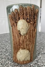 BERNARD ROOKE POTTERY SIGNED STONEWARE VASE with FIELD MICE and CORN