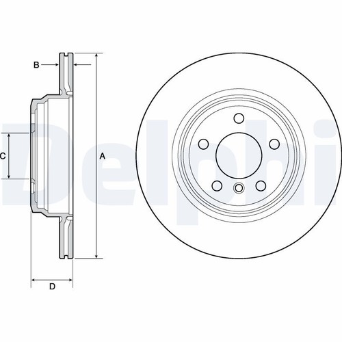 Rear brake disc delphi - x2,