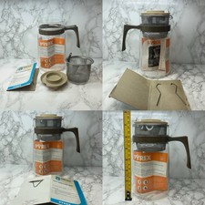 Vintage Pyrex Coffee Juggler Drip Coffee Pot & Heat Spreader. No Chips/Cracks