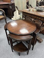 Edwardian Solid Mahogany Circular Quartet / Quartetto Nest of Tables