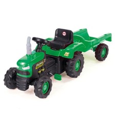 Kids Garden Pedal Tractor Green Horn Detachable Trailer Ride On Toy For Ages 3–5