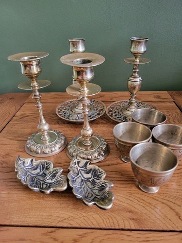 Vintage brass candlesticks - vintage,