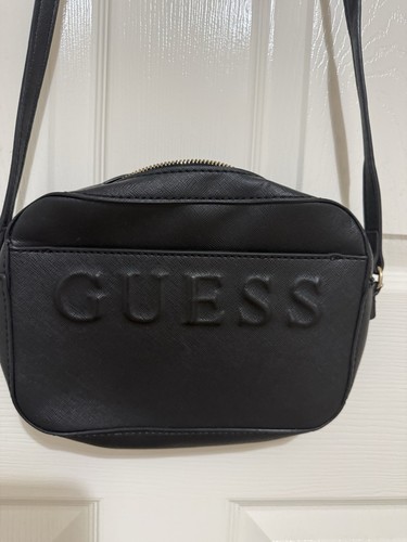 Guess black textured faux - textured,