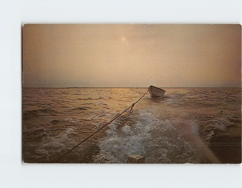 Postcard towing dory - towing, a