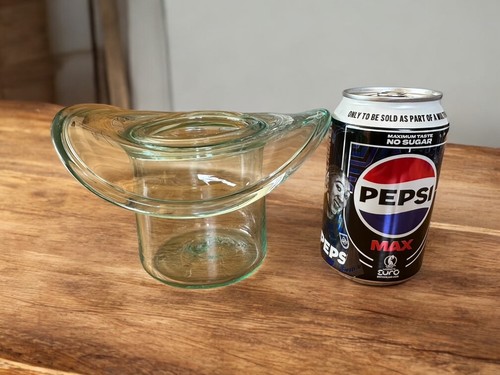 Vintage clear glass top hat - glass,