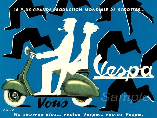 Vintage 1954 vespa scooter - vintage,