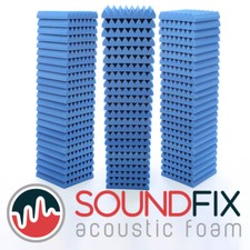 72 Blue Acoustic Foam Tiles Wedge - 50mm thick 300mm Studio Sound Treatment