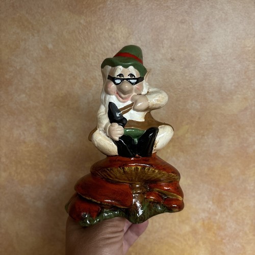 Vintage ceramic elf garden - ceramic,