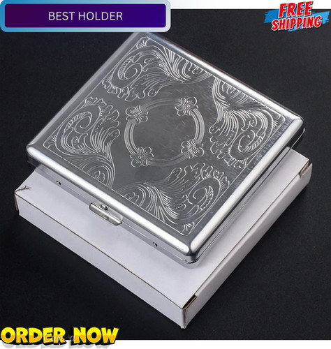 Metal cigarette case for women - cigarette,
